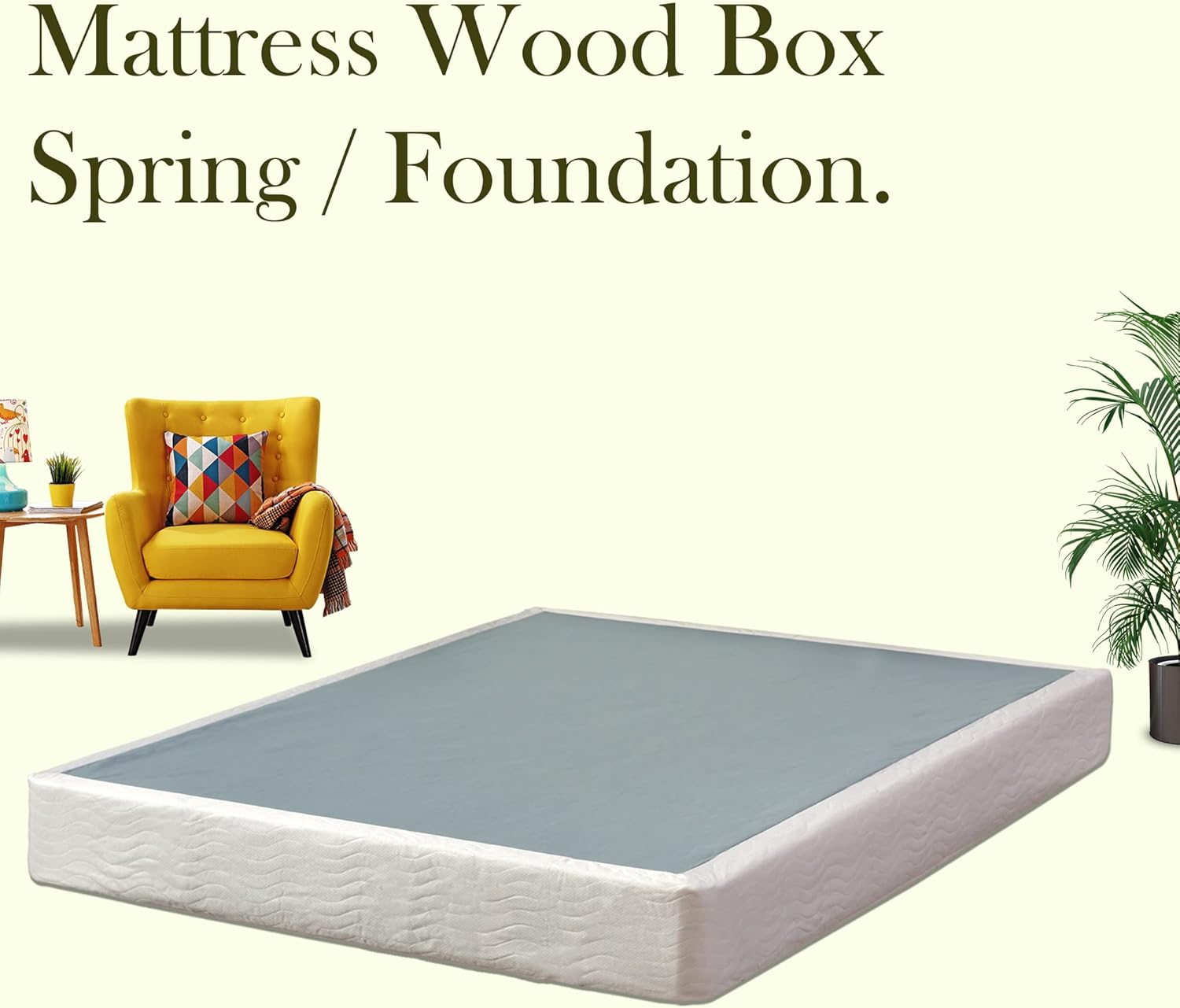 Continental Sleep 8-Inch Easy Wood Box Spring with Simple Assembly, Queen, White : Home & Kitchen