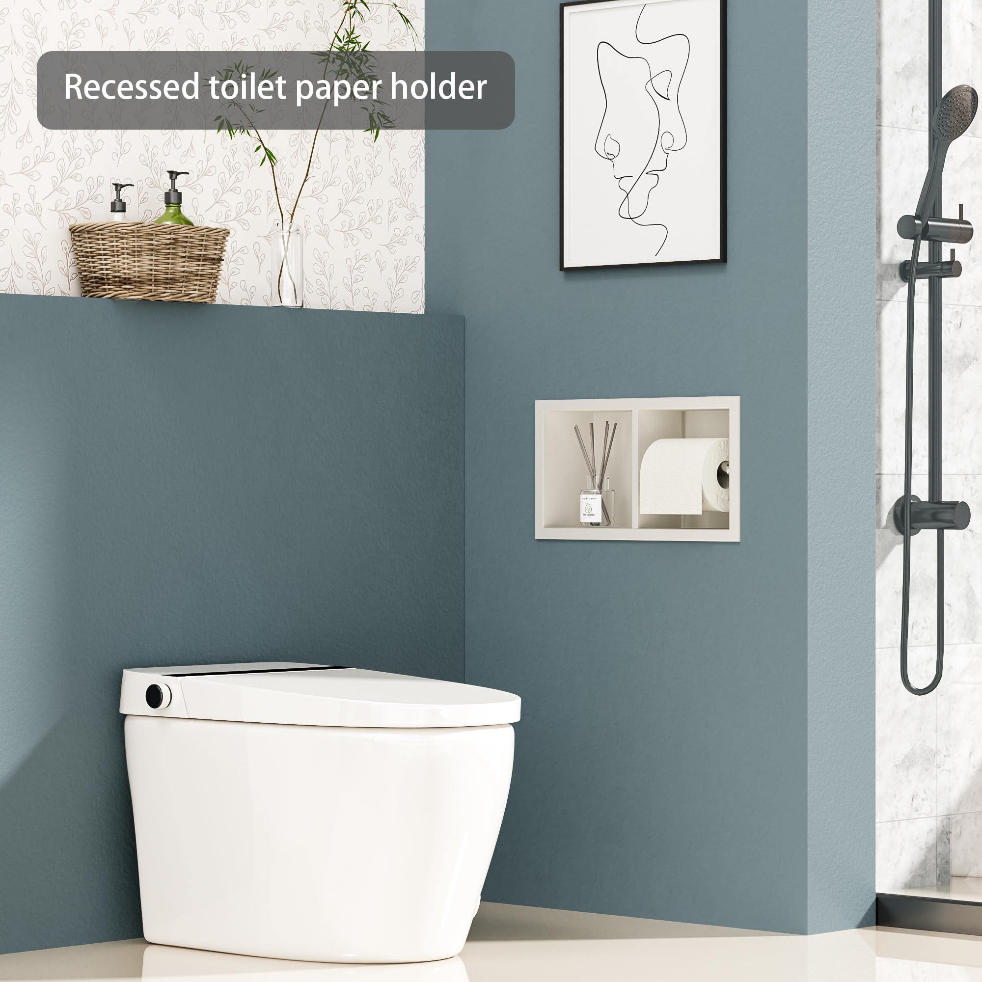 Neodrain White Recessed Toilet Paper Holder,for Standard/Mega Roll — Amazon image 6