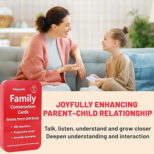 Miniatura 2 de Happytalk Tarjetas de conversación para niños 200 preguntas atractivas en tarjetas de conversación familiar para fortalecer las relaciones entre