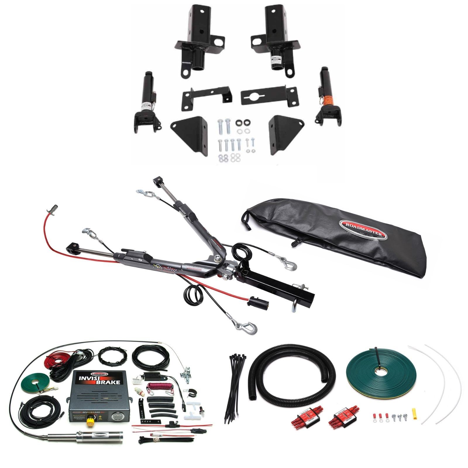 TrendsAuto Roadmaster Sterling All-Terrain Tow Bar and Baseplate Combo with Diode Wiring Kit for LED Bulbs & Invisibrake System fits 2021 2024 Bronco with Plastic Bumper | Includes Decal