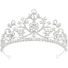 Casoty Silver Tiara Crowns for Women Girls, Sparkling Rhinestone Tiara, Princess Crown, Bridal for Wedding Birthday Prom Quinceanera Halloween Christmas Party Hair Accessories