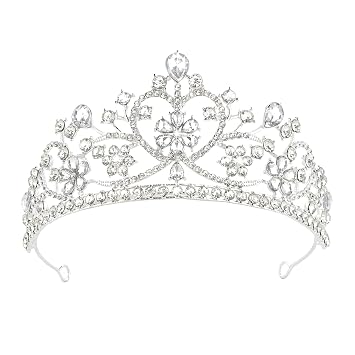 Casoty Silver Tiara Crowns for Women Girls, Sparkling Rhinestone Tiara, Princess Crown, Bridal for Wedding Birthday Prom Quinceanera Halloween Christmas Party Hair Accessories