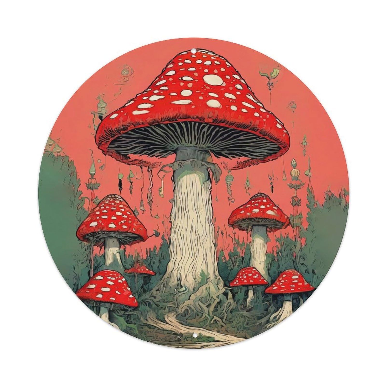 Mushroom Fungus Botany Guide Antique Study Metal Tin Sign