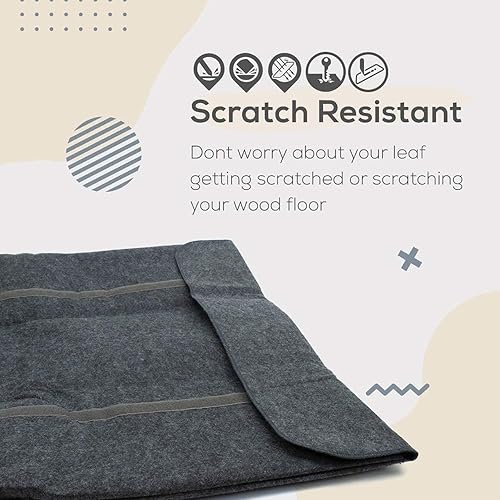 Miniatura 5 de Bolsa de almacenamiento de hojas para mesa de comedor, ultra suave y gruesa, fieltro de calidad, segura, 36 x 61