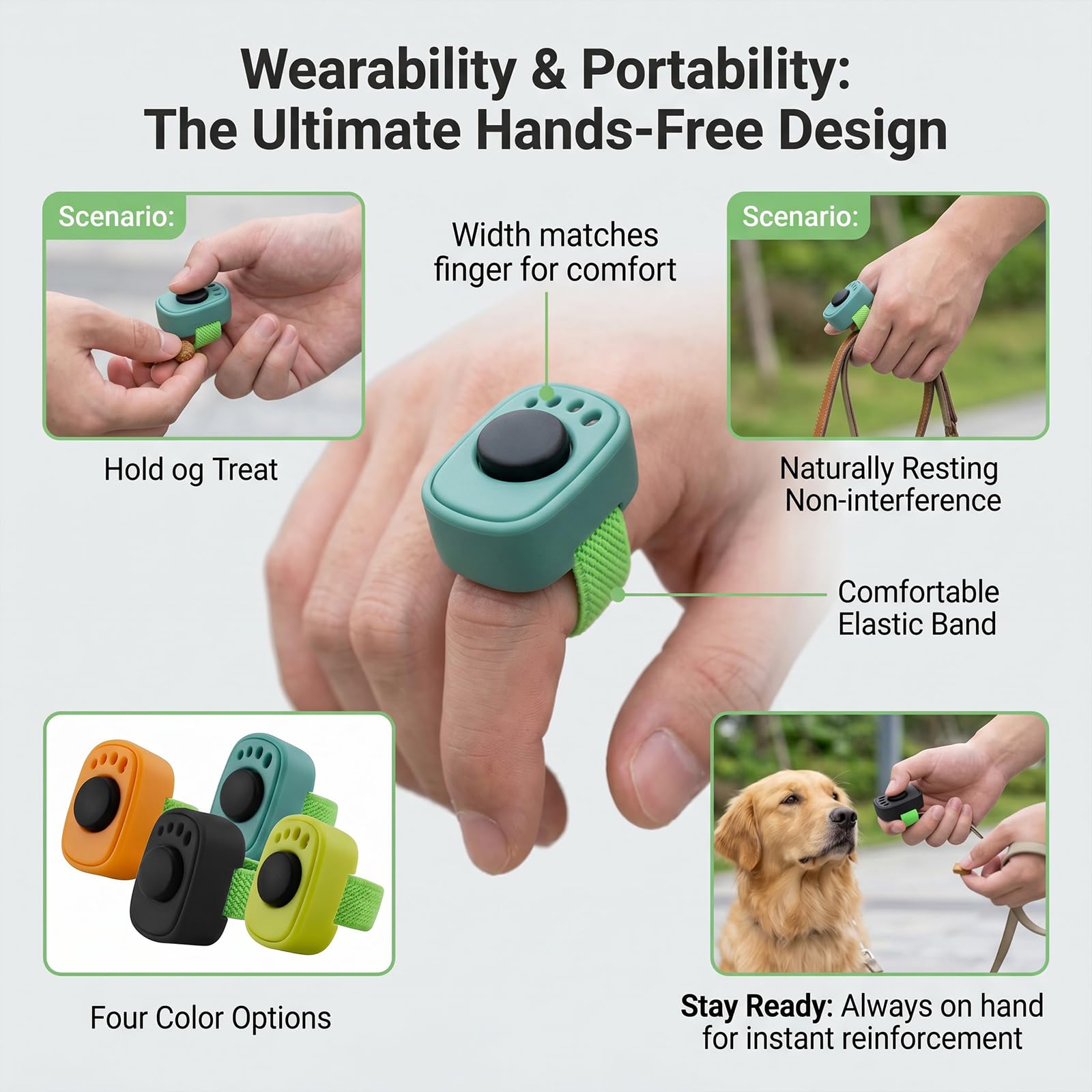 Lot De 4 Clickers De Dressage Pour Chien, Accessoire Pratique Pour Éducation Canine, Clicker À Anneau Pour Doigt, Dressage Chiens Chats Chevaux, Accessoire Pour Chien