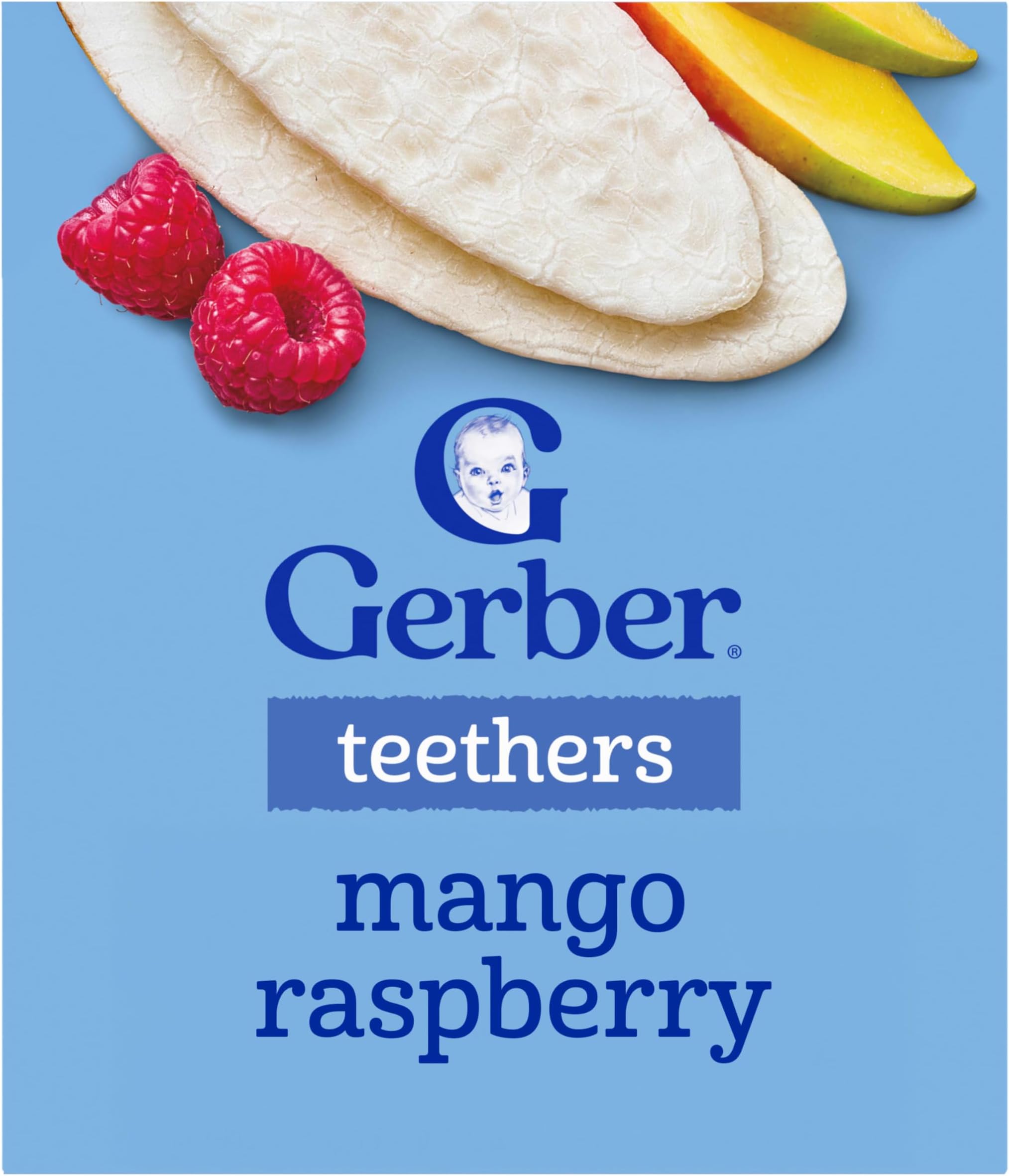 Gerber Snacks for Baby Teethers, Gentle Teething Wafers, Mango Raspberry, 1.7 Ounce, 12 Count Box (Pack of 6)