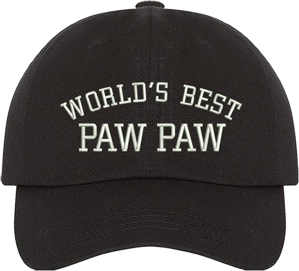 World's Best Paw Paw Embroidered Baseball Hat - Hat's for Dad, Grandpa Baseball Cap, Dad Hat, Grandpa Hat