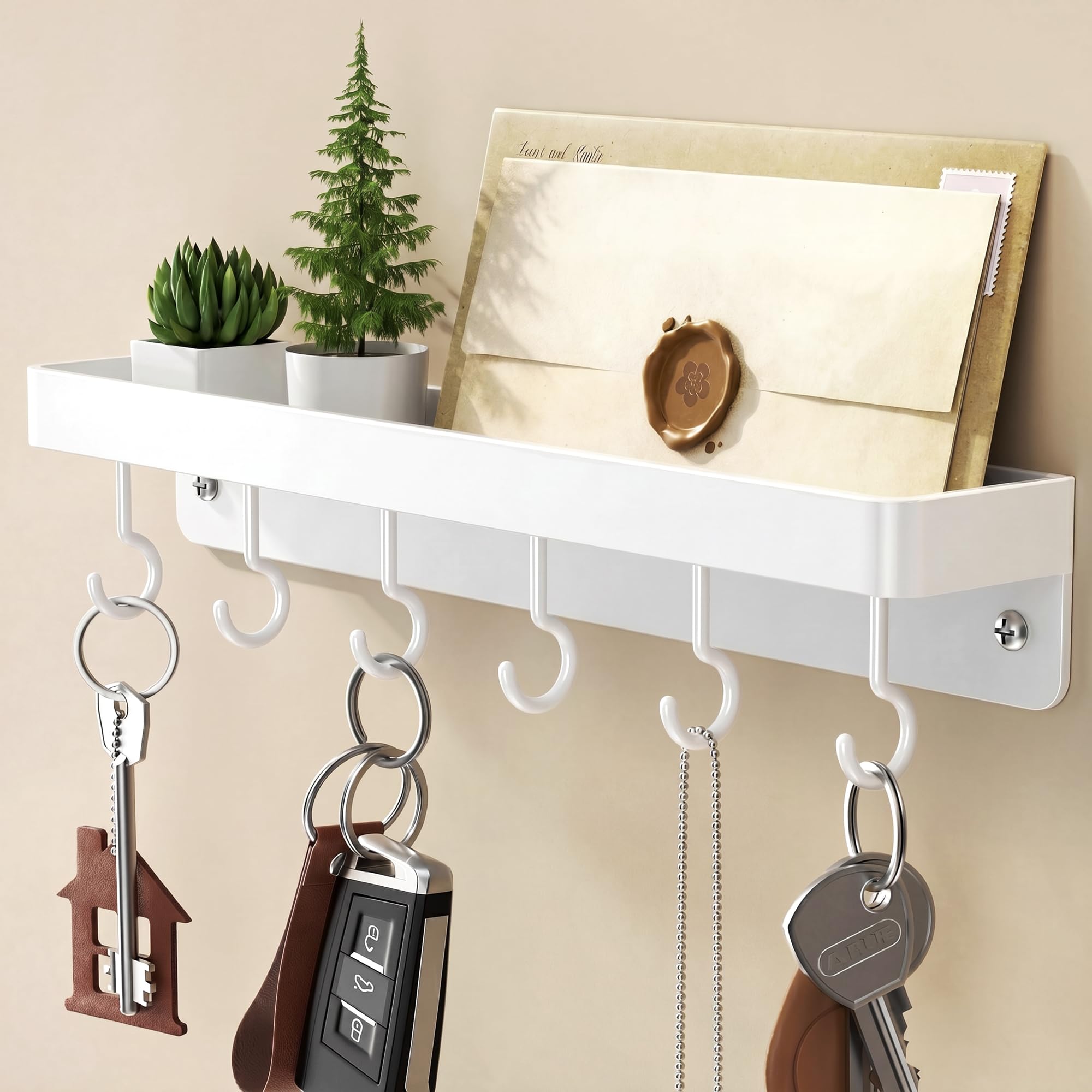 Black Key Holder - Wall Mounted Key Hook -8 Black Key Holder - Wall Mounted Key Hook -8