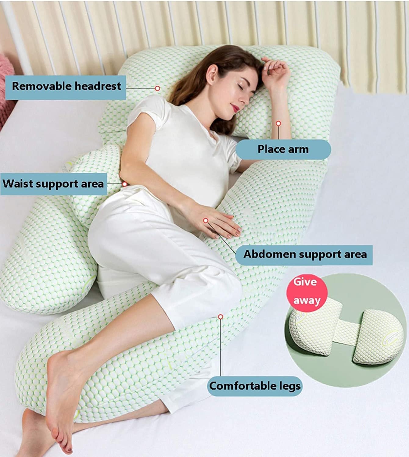 pregnancy pillows for sleeping body pillow for pregnancy U-Shape Full Body Maternity Pillow for Side Sleeping and Back Pain Relief, Pregnancy Pillow for Sleeping with Nursing Baby Design Su