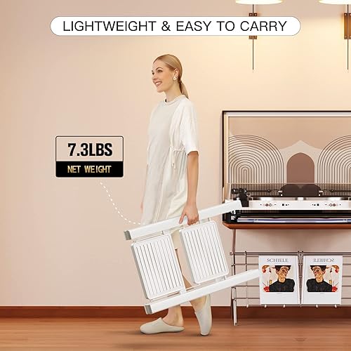 Miniatura 5 de GameGem 2 Step Ladder Folding Step Stool with Wide Anti-Slip Pedal, 330LBS Capacity, Lightweight Portable Stepladder for Home and Kitchen Use,White