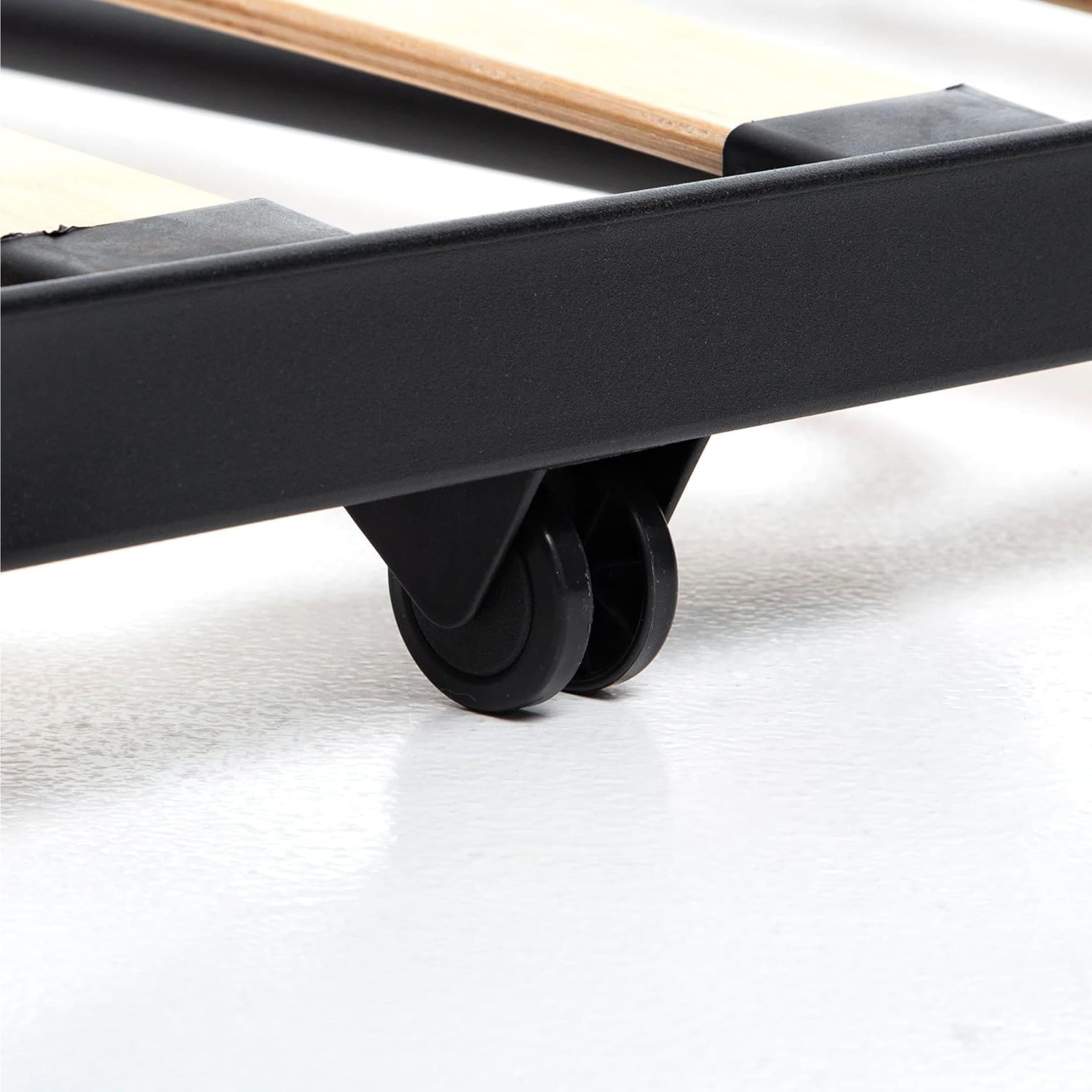 DOLCI SOGNI Letto a Scomparsa Singolo 80x190, Letto Estraibile con Struttura in Ferro, Letto Singolo Salvaspazio 100% Made in Italy, Rete Estraibile Sottoletto con Ruote per Ospiti