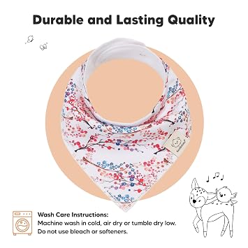 KeaBabies Baby Bandana Drool Bib for Girls - Super Absorbent Organic Cotton Bandana Bib - Baby Drool Bib - Teething Bib (Tea Party)