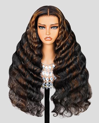 MEGALOOK Peluca de cabello humano ondulado con parte en V, sin pegamento, pelucas de cabello humano con clip en V, pelucas para principiantes, sin disponible en Yaxa Costa Rica