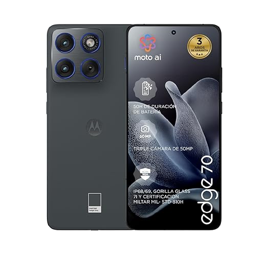 Motorola Edge 70 24Gb (12Gb+12Gb Ram Boost)/512Gb Gadget Grey, España. Diseño Increíblemente Fino. Pantalla Super Hd De 6,7&Quot;. Triple Cámara 50Mp Con Moto Ai. 4800 Mah. Durabilidad De Grado Militar