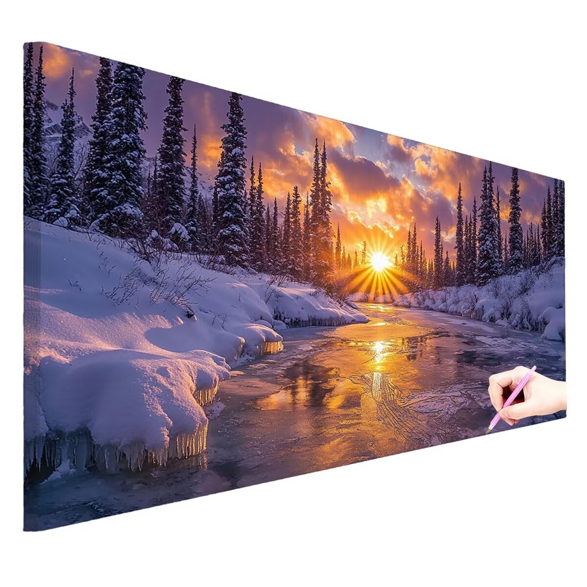 Diamond Painting Groß XXL 140x70cm, Diamond Painting Sonnenlicht -0415