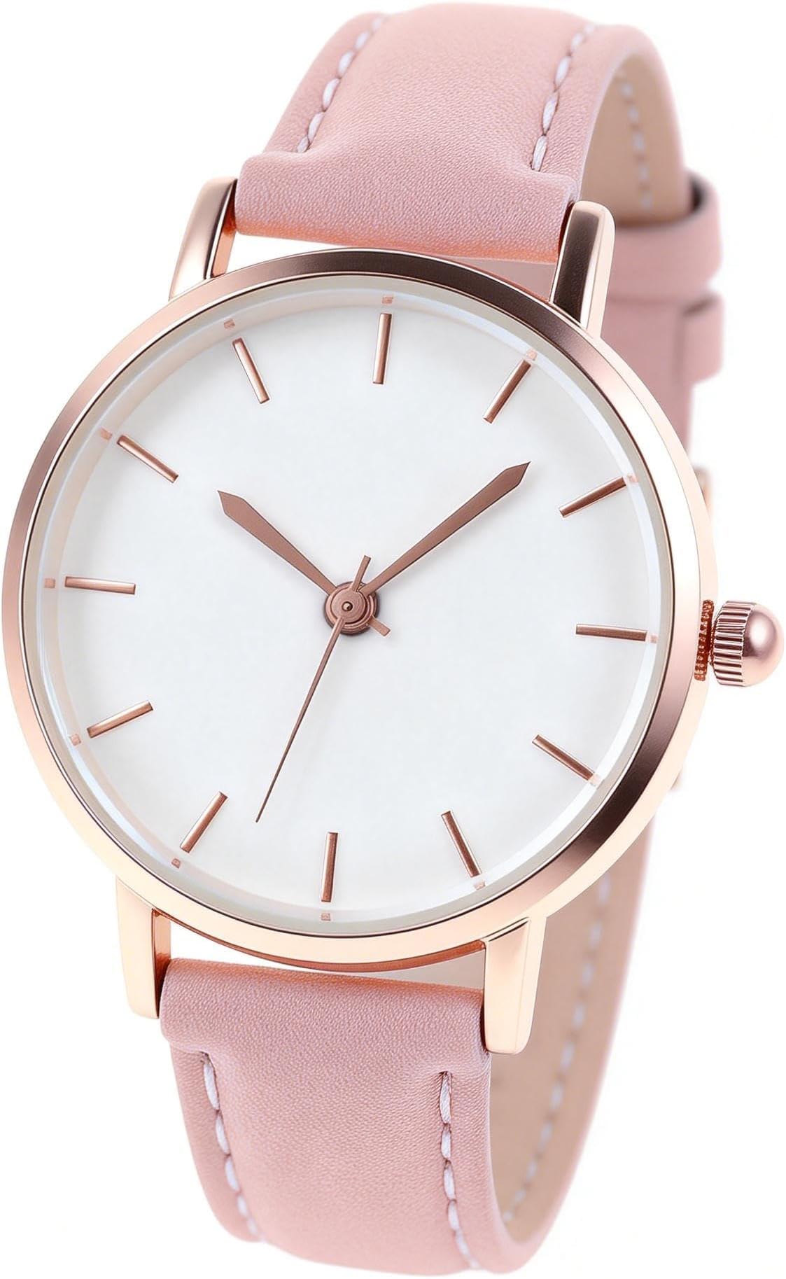 – Hemobllo Ladies Watches: Women's Leather Quartz Frosted Leather Strap Ladies Watches Analog Quartz Premium Fashion Wrist for Women Girls