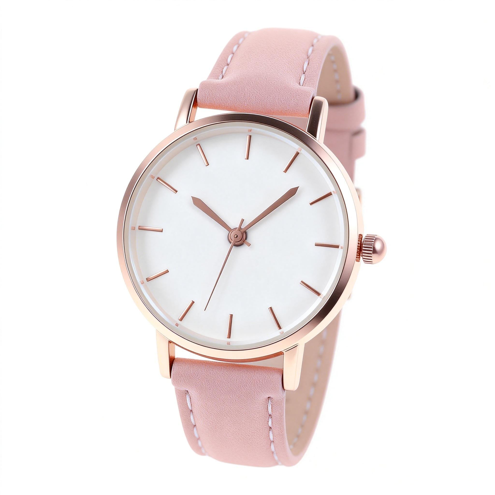 Hemobllo Ladies Watches: Women's Leather Quartz Frosted Leather Strap Ladies Watches Analog Quartz Premium Fashion Wrist for Women Girls