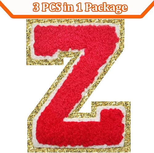 Miniatura 230 de Parches de letras termo-adhesivas de felpilla para chaquetas, parches de letras universitarias con brillantina para planchar en la letra azul A