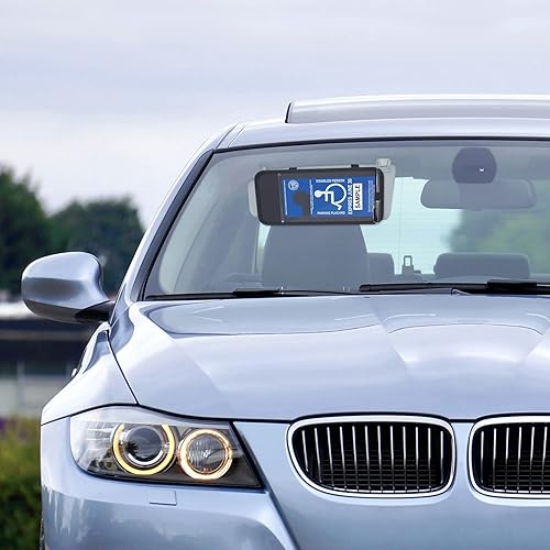 Miniatura 28 de Soporte para Placa de Discapacitado para Auto, Wisdompro Protector de Permiso de Estacionamiento para Discapacitados para Parasol de Carro