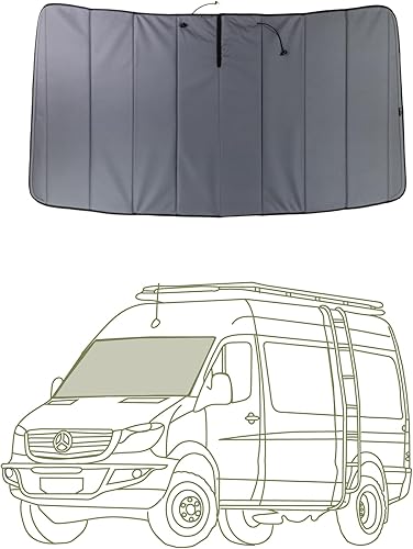 Miniatura 18 de Cubiertas de ventana magnéticas aislantes y opacas reflectantes VanEssential diseñadas para Mercedes-Benz VS30