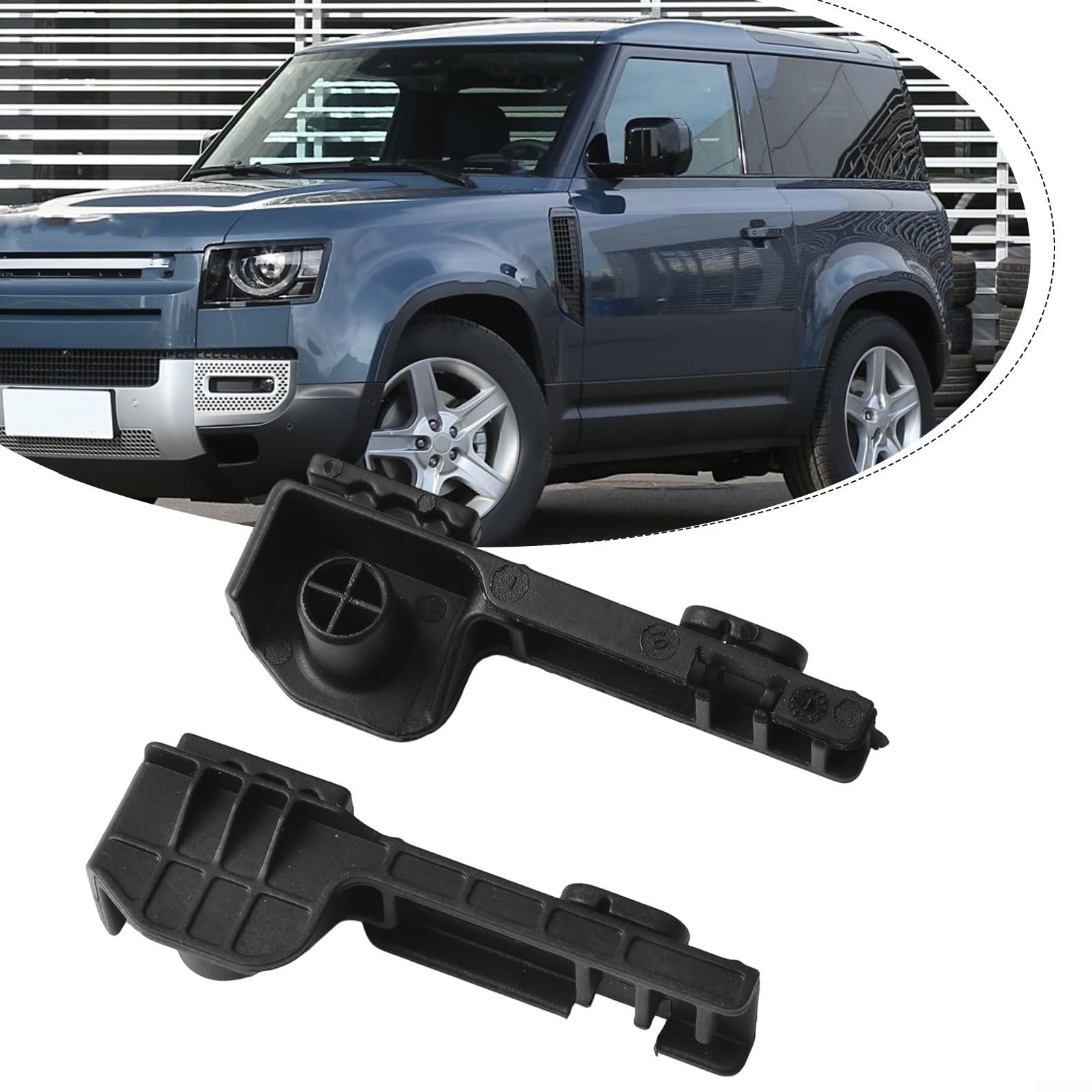 Lot de 2 déflecteurs d'air de toit pour Land Rover Defender L663 en plastique - Pièce de rechange Lr137034 - Accessoire de voiture extérieur