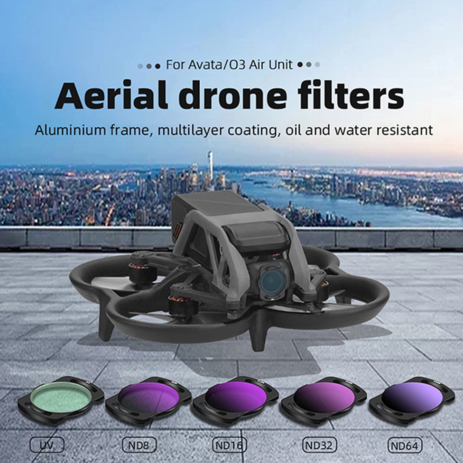 Set di filtri ND UV CPL per DJI Avata/O3 Air Unit Drone, filtri UV CPL ND8 ND16 ND32 ND64, confezione da 6
