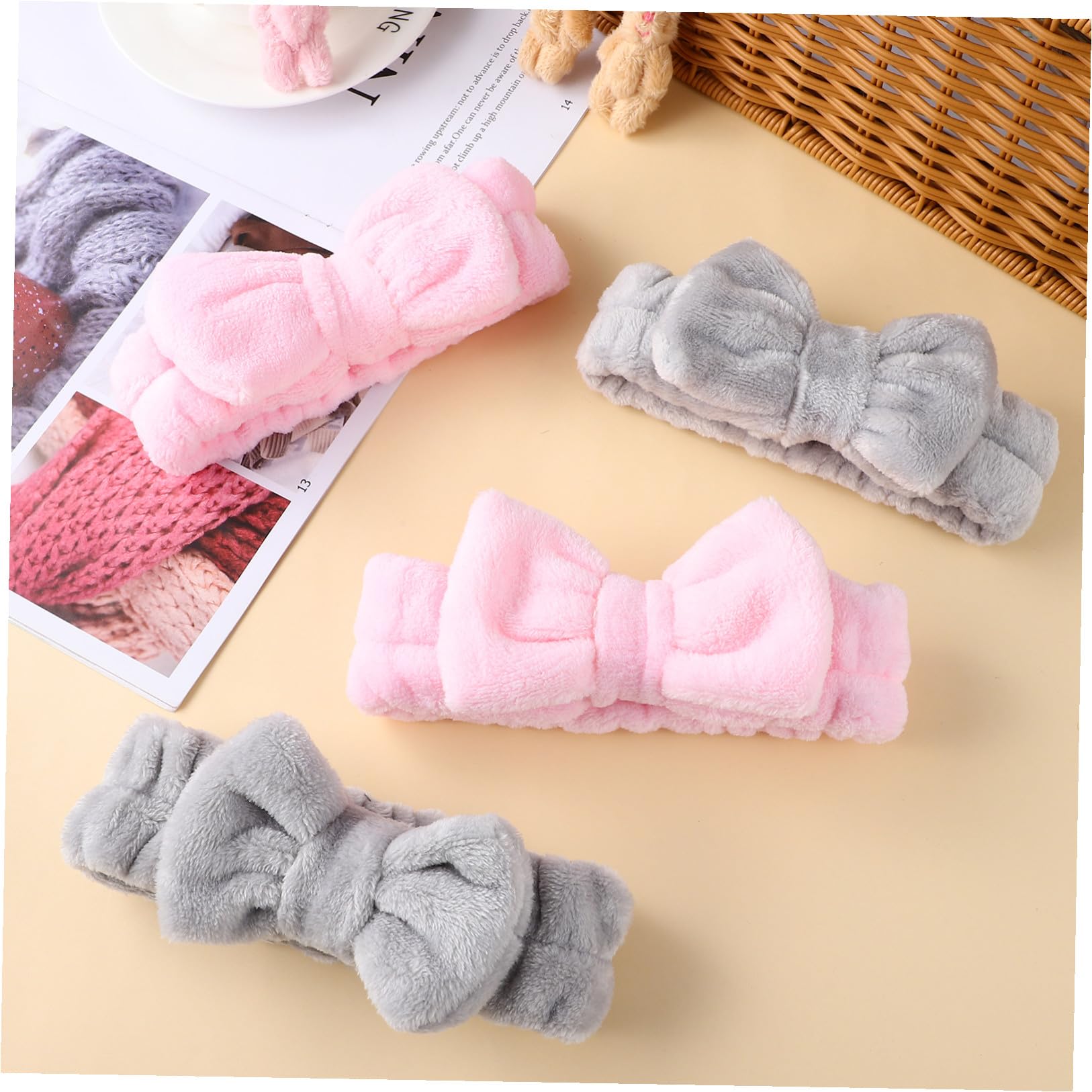 FRCOLOR 12pezzi Fasce Per Spa Headband Elastiche Per Makeup e Fasce Per Trattamenti Adatte Sport Grigie