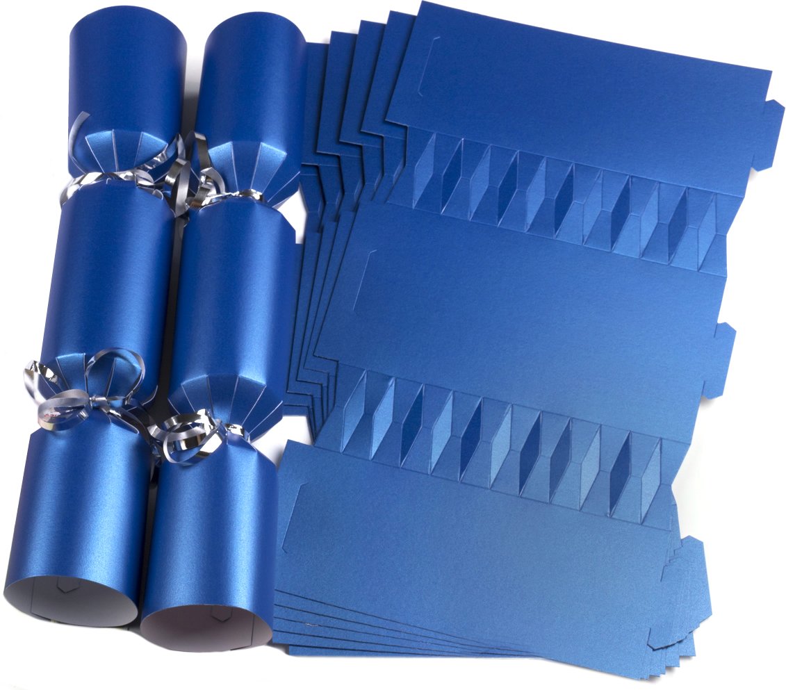 Brimtoy 10 X Make Your own Large (14” / 35cm) Snap Free Cracker kit - Blue, 35cm (14 inches) L x 11cm W x 5.5cm H - Image 2