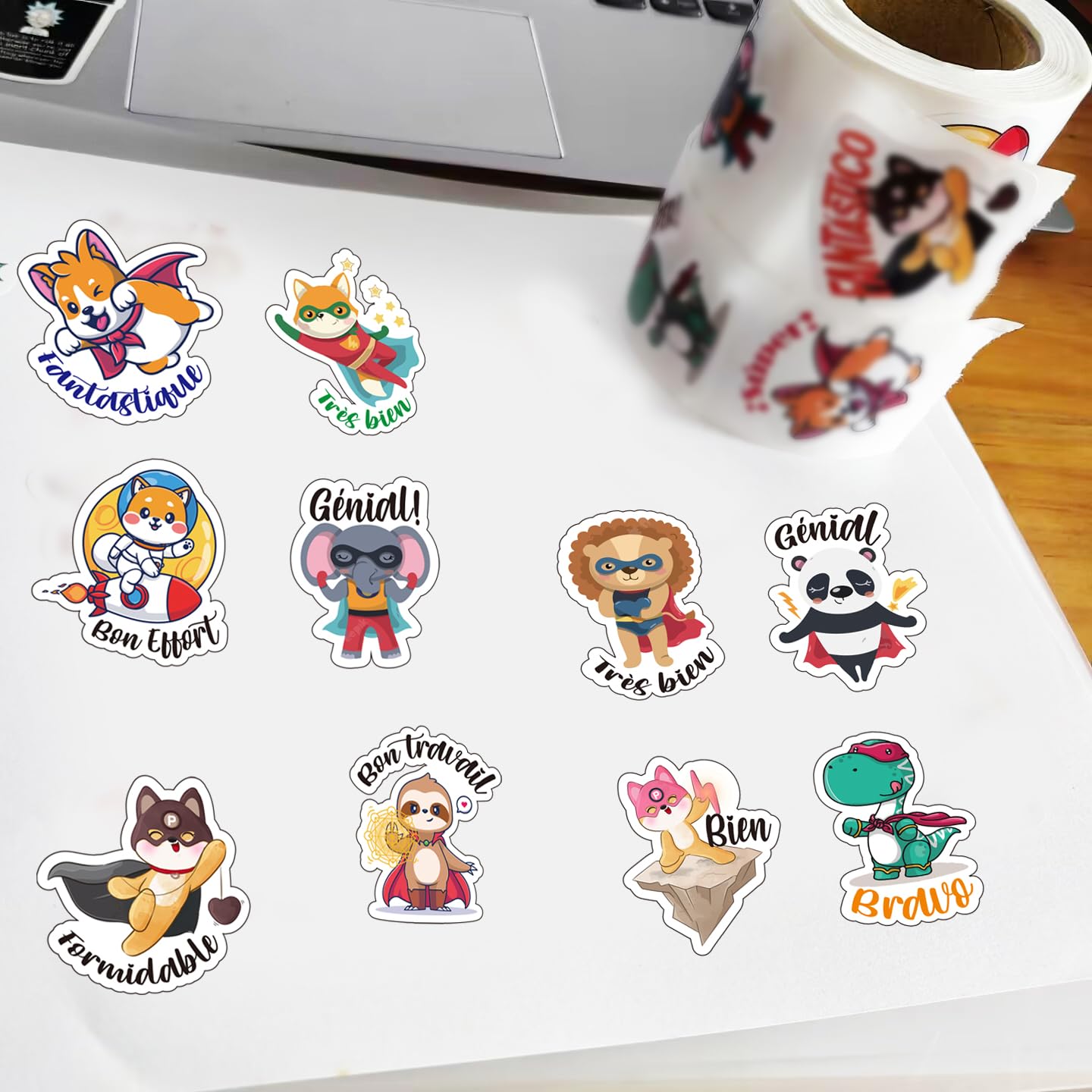 Autocollant De Récompense, 2000 Pièces Gommette Animaux