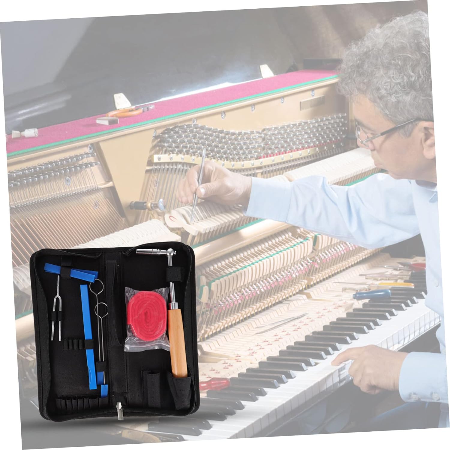 Piano Tuning Kit Mutes Professional Tuning Tools Set Adjustable Piano Repair Accessories for Musicians