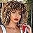 YEAME Curly Wigs for Black Women - Kinky Afro Curly Wig with Bangs 2 Tone Blonde Mixed Brown Color Synthetic Heat Resistant Full Wigs with 1 Wig Comb and 4pcs Wig Caps