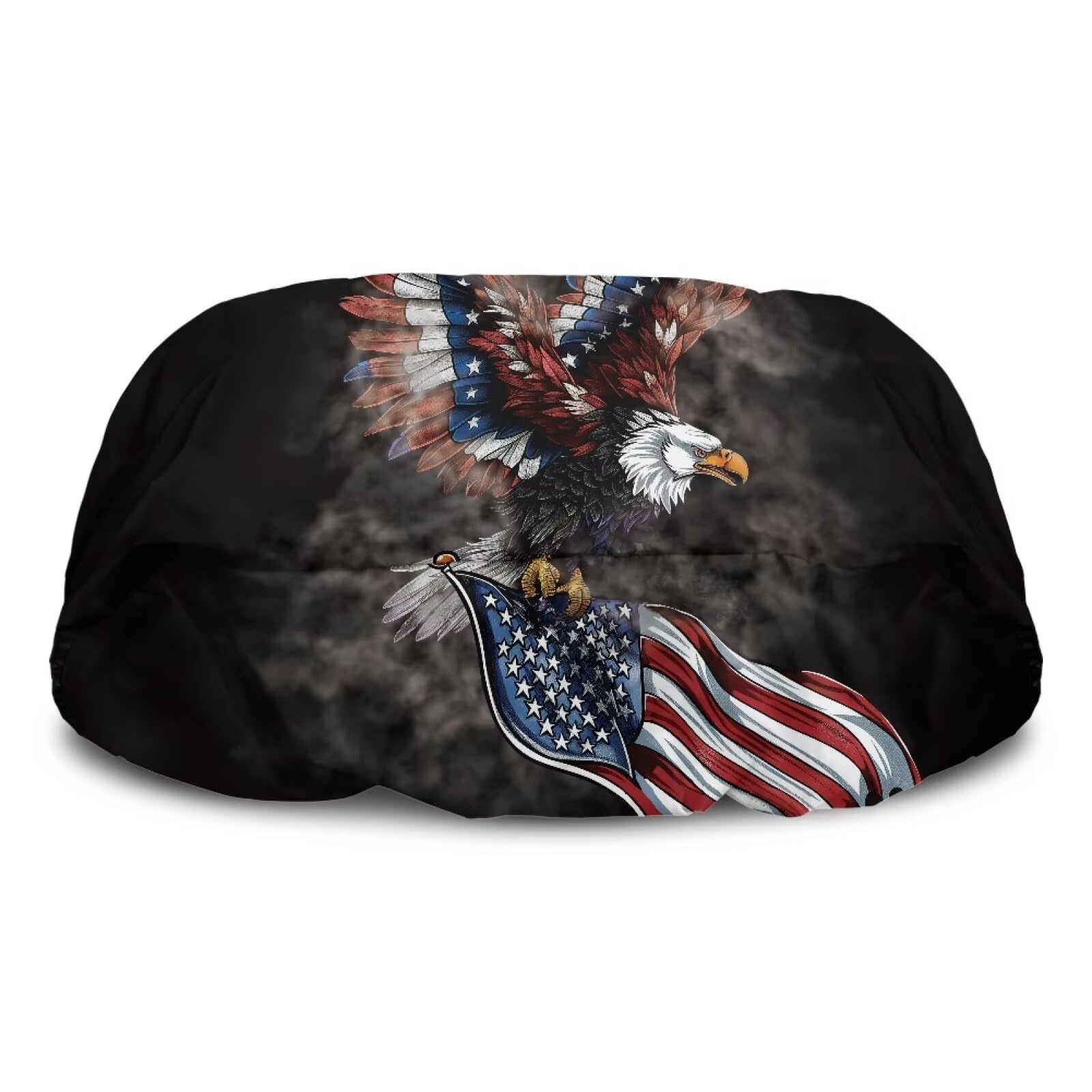Winch Cover Waterproof, American Flag Eagle Breathable Winch Dust Cover, Winch Protection Cover for Indoor/Outdoor Electric Winches Accessories 8500-17500 lbs