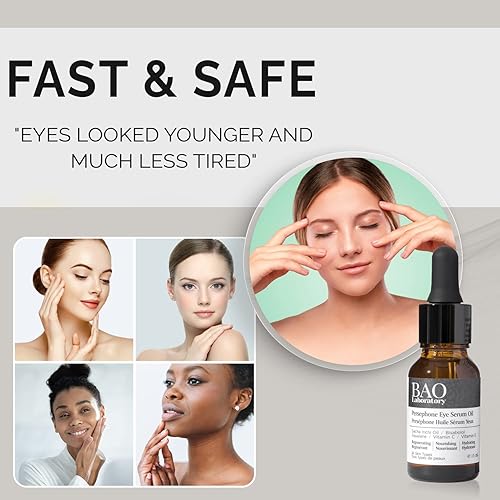 Miniatura 4 de Persephone - Aceite de suero para ojos (0.5 onzas líquidas), aceite de sacha Inchi, bisabolol y vitamina C y E, suero de ojos para arrugas, líneas