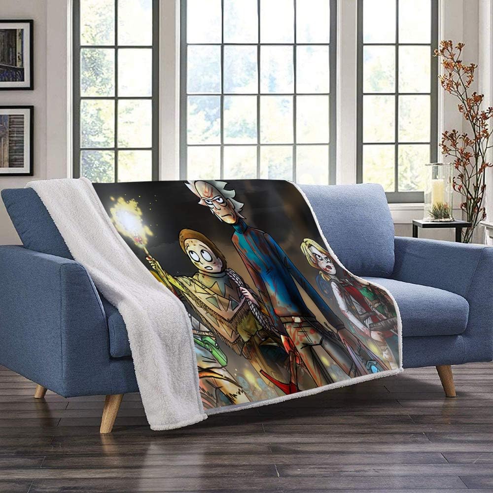 ZSweet Double Layer Lambskin Blanket 3D Printed Sofa Flannel Blanket Product Thickened Sherpa blanket-Green-130x150cm