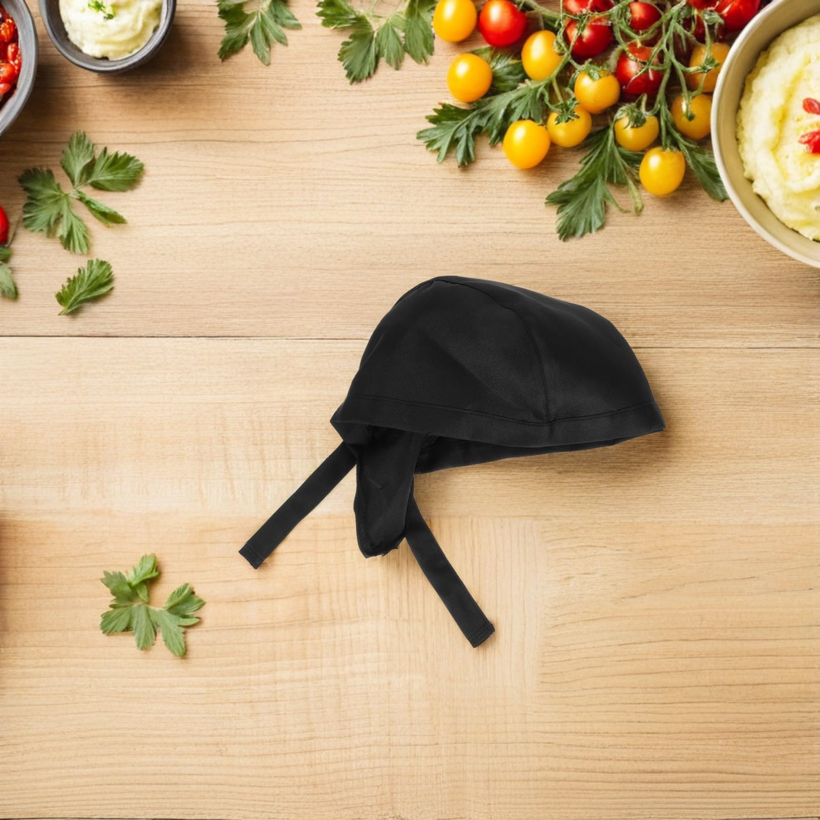 BESPORTBLE Gorros de Chef Negros de Tela Cómodos 3 Ajustables para Cocina y Trabajo Diario para Hombres y Chefs