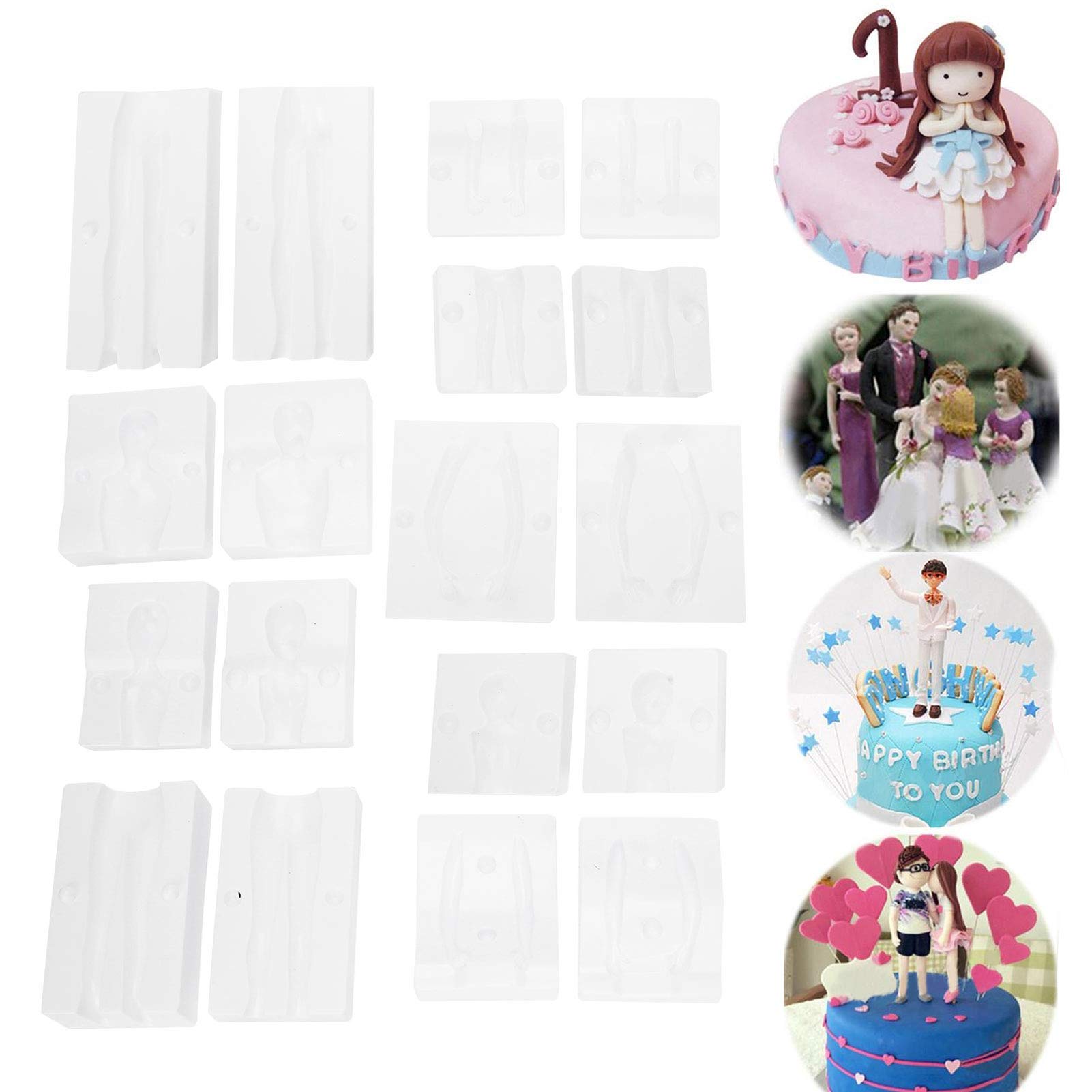Human Cake Decoration Moulds,Fondant Figures for Cakes,Human Cake Decoration Moulds Fondant Figure Mould Baking Kit for Icing and Cake Decorating Cake Figure Mold Family Set - Image 3