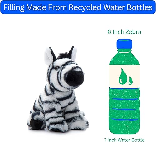 Miniatura 10 de The Petting Zoo Peluche de cebra, regalos para niños, animales del zoológico Wild Onez Babiez, juguete de peluche de cebra de 6 pulgadas