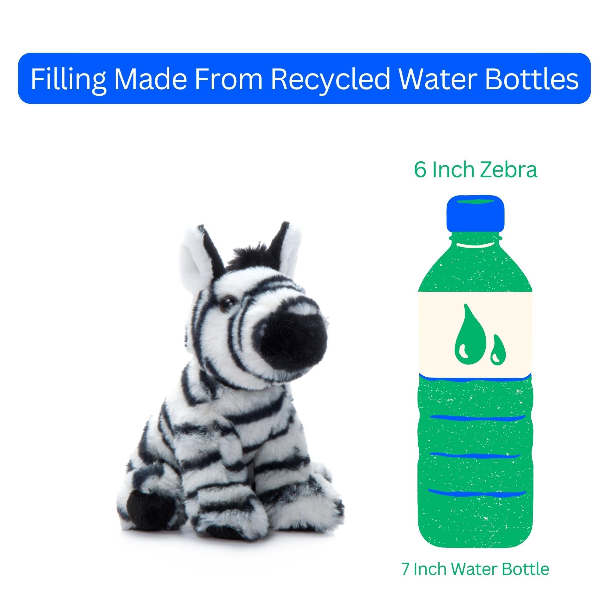 The Petting Zoo Zebra Stuffed Animal Plushie, Gifts for Kids, Wild Onez Babiez Zoo Animals, Zebra Plush Toy 6 inches