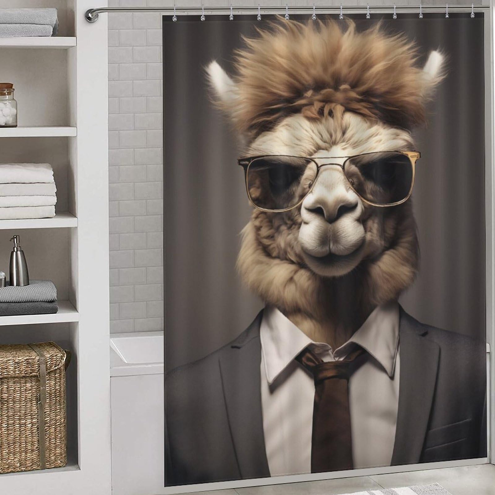Rideau de douche alpaca lavable et étanche pour une maison moderne