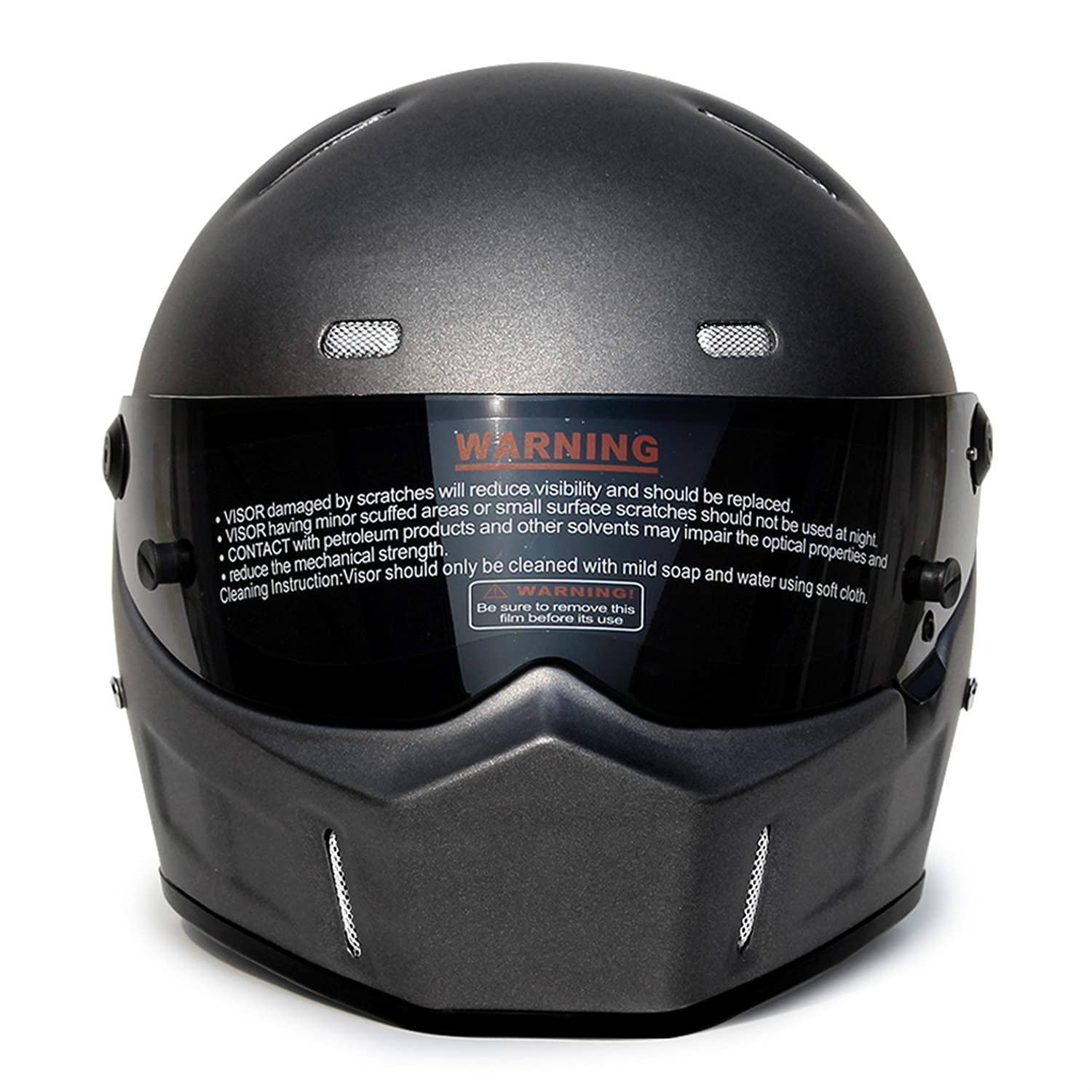 ATV-1 フルヘルメット レーシングヘルメット(L,ブラック+シルバーレンズ) ATV-1 フルヘルメット レーシングヘルメット(L,ブラック+