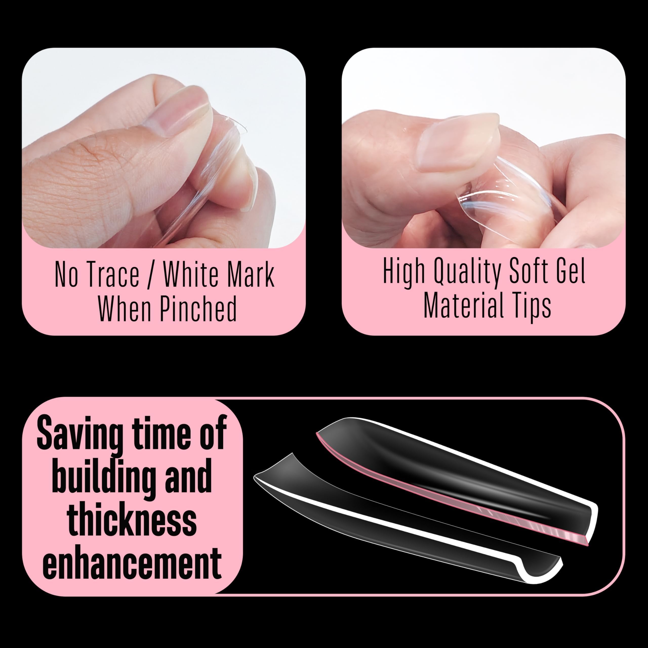 Amazon | NOVO OVO XXL Sculpted Thick Square Nail Tips スカルプ