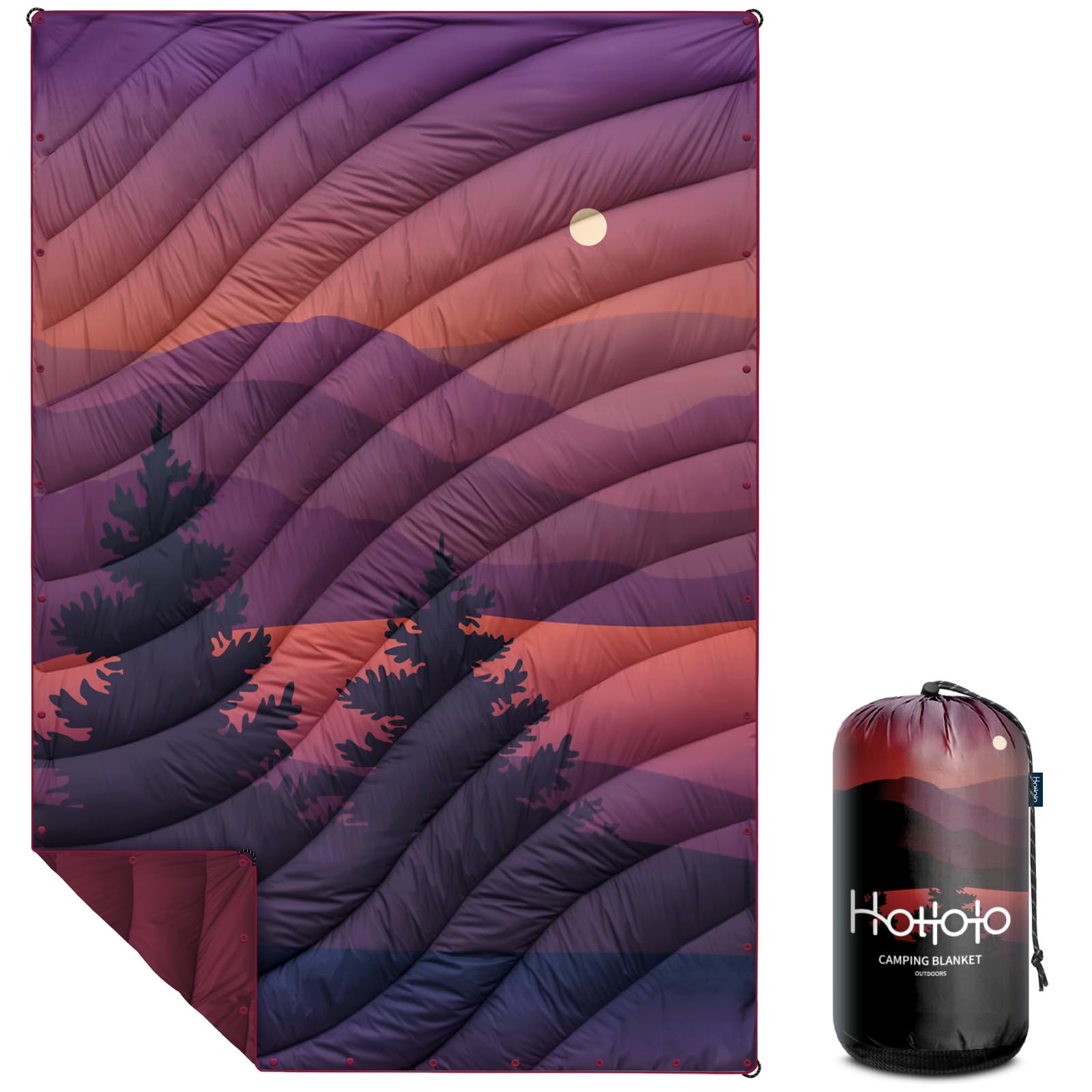 hotkoko Camping Blanket,Lightweight Puffy Printed Camping Blanket Packable Outdoor Blanket for Camping,Traveling, Stadium, Hiking, Picnics โ image 1
