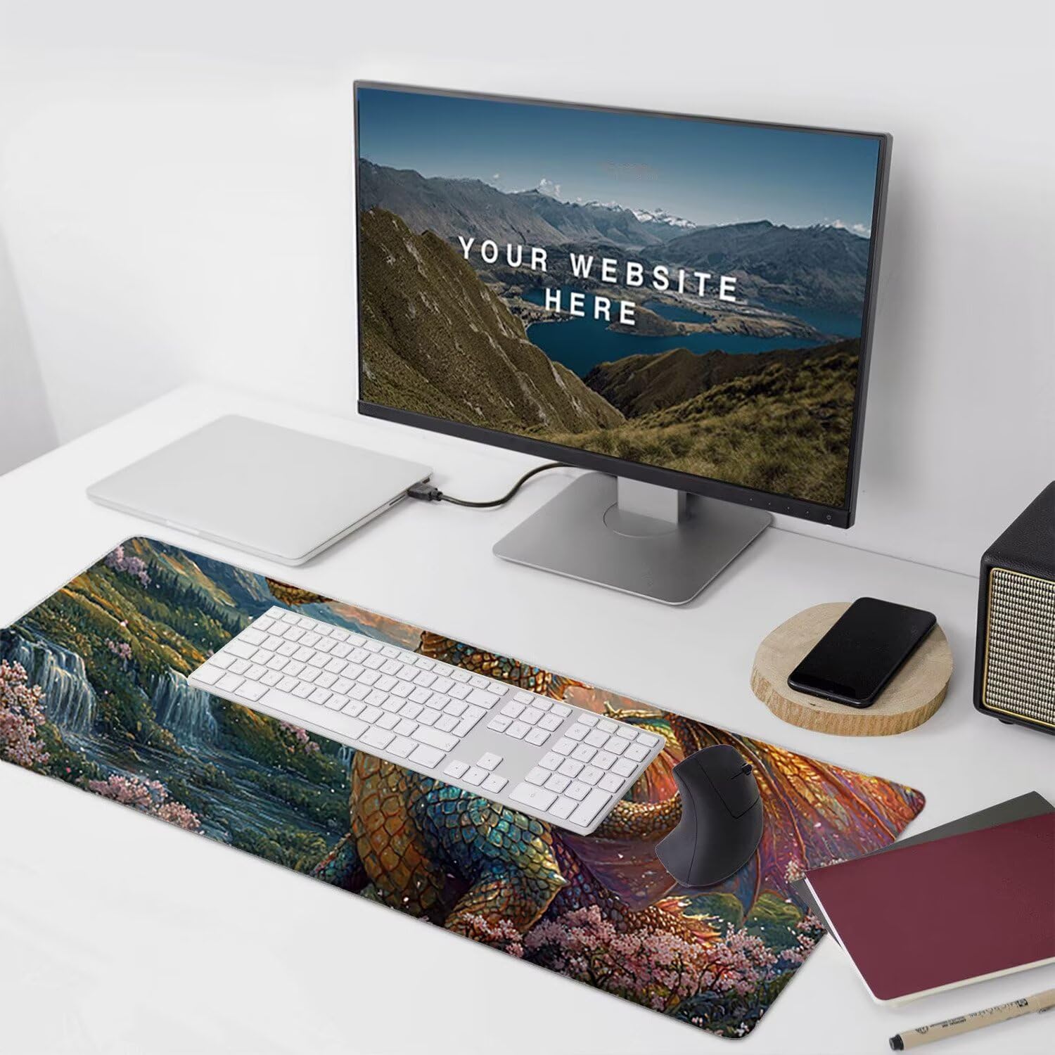 Podkładka pod mysz, podkładka pod mysz do gier ze zwierzętami smoki podkładka pod mysz 1200 x 600 mm duża podkładka pod mysz biurkowa biurko, odpowiednia do notebooków i komputerów stacjonarnych