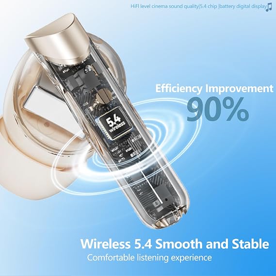 Wireless Earbuds Headset Wireless Bluetooth Earbuds Wireless Bluetooth 5.4 Bluetooth Headphones True Wireless Earbuds Waterproof in-Ear Earbuds ENC Intelligent Noise Reduction(Brown)