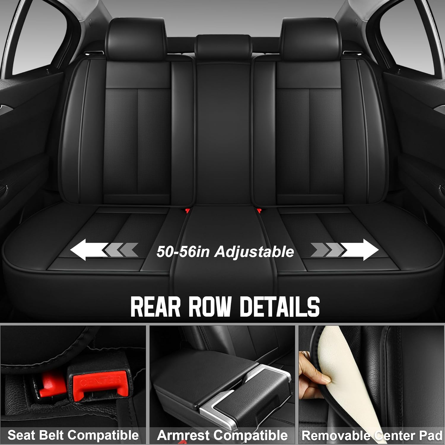 YuCen Car Seat Covers Fit for Chevrolet Malibu 2010-2025 Waterproof Breathable Leather Seat Protector, Airbag-Compatibile Easy to Install&Clean Durable Auto Interior(5 Seats, Black, Standrad)