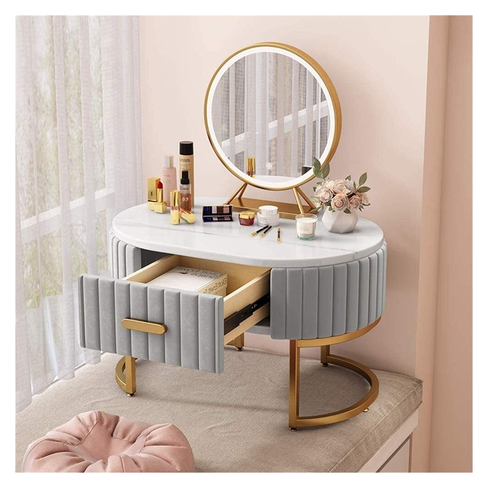 nordic modern mini dressing table high-end Bay Window Dressing Table Multifunctional Net Red Dressing Table Bedroom Color : Gray (60cm) (Gray (50cm)) : Home & Kitchen the logistics information will indo_western_dress Choose Size:EU37 - UK4 - US6 (Wide version) Black Satin Lapel Women's