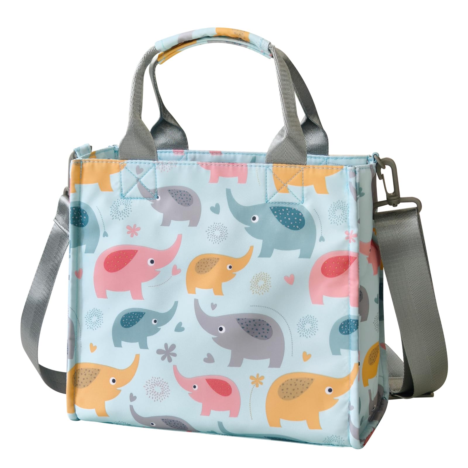 pheben Small Diaper Bag Waterproof Diaper Tote Bag Multi-Function Small Baby Bag for Baby Diapers Lightweight Baby Bag Messenger Bag (Blue Elephant)-picture-26