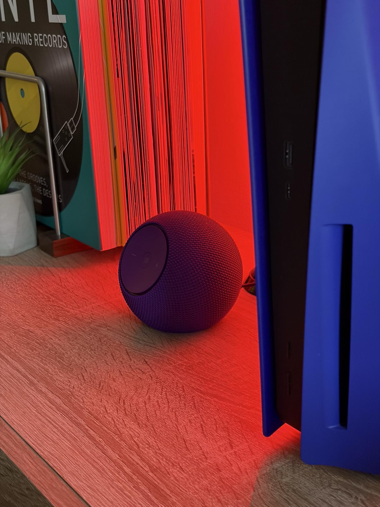 Amazon Echo Dot Max smart speaker on a shelf