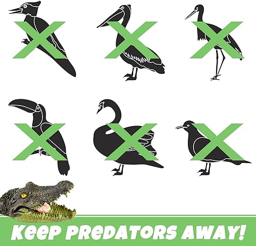 Miniatura 7 de Sotiff Señuelo flotante de cocodrilo flotante de 31.5 pulgadas para piscina, estatua flotante de cocodrilo falso, estatua de juguete de animales de