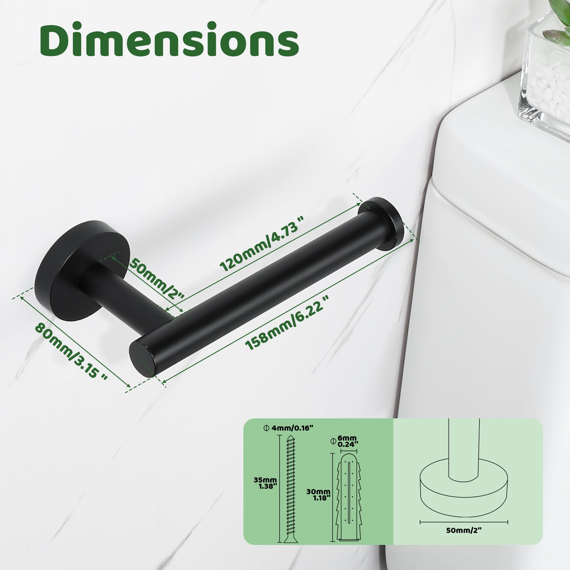 SAYAYO Toiletpapierhouder Wandmontage Toiletrolhouder van Roestvrij Staal SUS 304 wc-rolhouder voor Keuken en Badkamer Matzwart, EGKN2211-B SAYAYO Toiletpapierhouder Wandmontage Toiletrolhouder van Roestvrij Staal SUS 304 wc-rolhouder voor Keuken en Badkamer Matzwart, EGKN2211-B